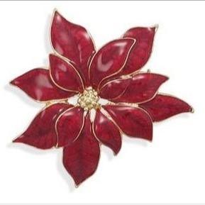 China Natal CZ / 925 Silver Brooch Red Round Shape CZ Pin Brooch Para presentes de aniversário Feliz Natal à venda