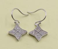 China Dansende bloem oorbel Elegant 2-5 gram Sterling zilver stud oorbellen met CZ Stones meisje sterling zilver oorbellen Drop Te koop
