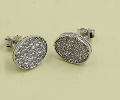 China 2-5g Oval 925 zilver kubieke zirconia stud oorbellen voor sieraden Te koop