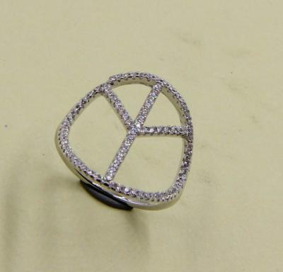 Cina Sterling Silver Round Cut Cubic Zirconia Sparkling Anelli d' argento semplici Anelli di pace Anello a pila Anello d' argento anello a pila in vendita