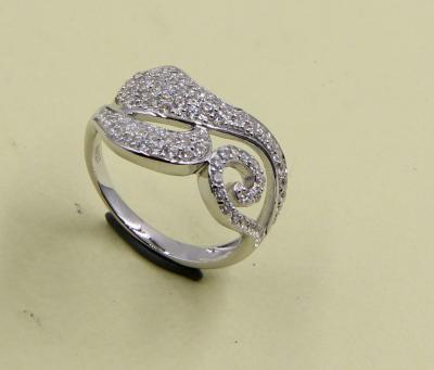 China Sterling Silver CZ Rings With Radiant Elegance Chunky Sterling Silver Rings Sterling Silver Stackable Rings for sale