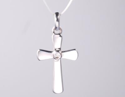 Китай Серебряный крест Pendant Cross CZ Pendant Для женщин Мужчины Бриллианты Ювелирные подарки Тонкий цепочек ожерелье Ювелирный аксессуар продается