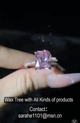 Cina PINK Cushion Pietra principale Moissanite Anello di fidanzamento Unisex Anello di gioielleria fine o decorazioni 925 Argento CZ Anelli di nozze per unisex Sesso Nozze Diamante Argento Anelli di diamante 925 Sterling in vendita