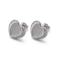 China 2,6 gramos 925 de la CZ de OEM de plata Tiffany Heart Earrings Silver de los pendientes en venta