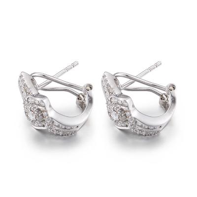 中国 S925 Sterling Silver Cubic Zirconia Stud Earrings 2.78g 10mm 販売のため