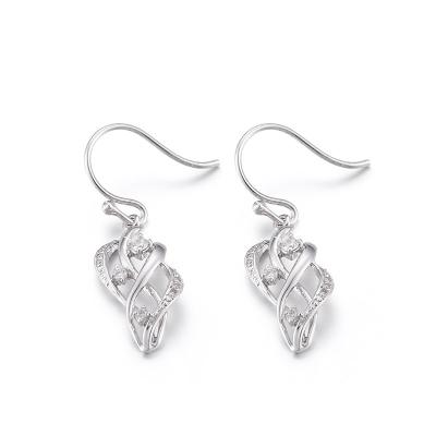 China Tiffany Sterling Silver Cubic Zirconia Drop Earrings 2.12g Mirror-Polished for sale