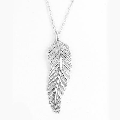 China 925 Sterling Silver Leaf Shape Pendant PVD Plating Tiffany Pendant Necklace for sale