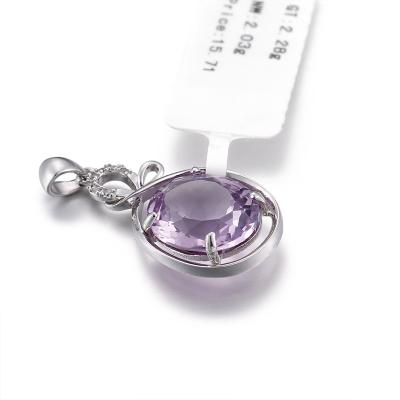 Cina incanti unisex febbraio di Birthstone del pendente ametista a forma di pera 1.99g in vendita