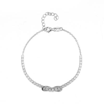 China Bowknot Mosaic 925 Silver CZ Bracelet 9.58g Cartier Juste UN Clou Diamond Bracelet for sale