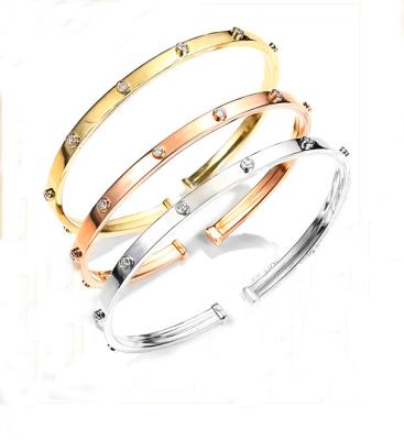 China pulsera de Diamond Bangle Tri-Colors Cartier Love del oro 18K de 43m m 53m m en venta