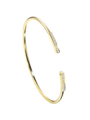 China sistema abierto del brazalete del círculo de Diamond Bangle 4.0g del oro de 0.12ct 18K en venta