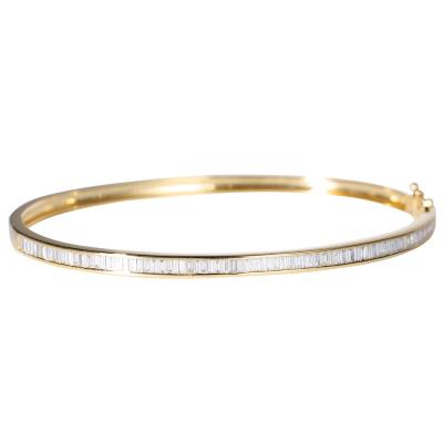 China oro 18K Diamond Bangle de 55m m 45m m pulseras del brazalete del oro blanco y amarillo de 1.0ct en venta