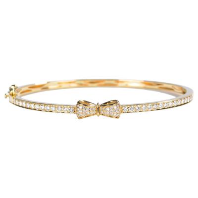 China Oro modificado para requisitos particulares Diamond Bangle Bracelets 18K 0.96ct el 16.5cm del Bowknot lujoso en venta