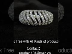 6.04g 925 Silver CZ Rings Rhodium Plated Sterling Silver Interlocking Ring