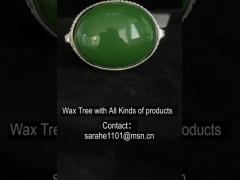 Sagittarius Birthstone Green Jade Ring Sterling Silver 16x20mm Oval Shape