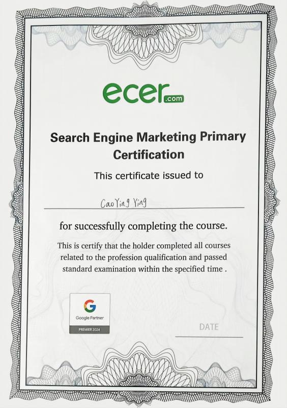 Google Content Marketing Certificate - Wuxi Consensic Electronic Technology Co., Ltd.