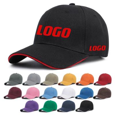 China JOINT Hot Sale Customize 5 Panel Top Crown Cotton Trucker Caps Custom Leather Patch With 2 Side Stripe Trucker Hats for sale