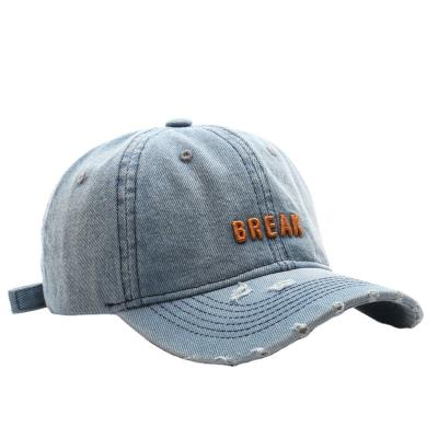 China COMMON 100% Cotton 6 Panel Unstructured Dad Hat Simple Distressed Baseball Cap for sale