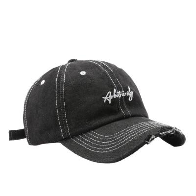 China JOINT Summer Fashion Men Women High Quality Washed Denim Cotton Baseball Cap With Embroidery Custom Logo for sale