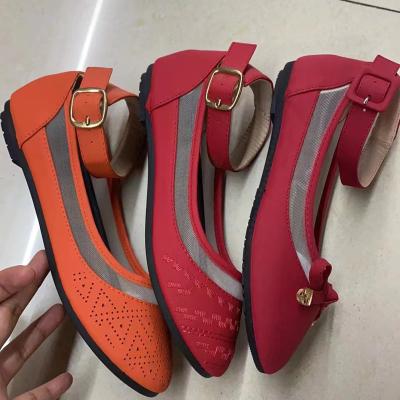 China Beautiful and cheap women's formal embroidery pump buckle style ladies casual 2022 newest fashion trend shoes led closed toe flat shoes for sale