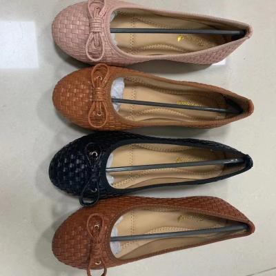 China Round Classic Colorful Suede Bow Knot Lady Flat Pump Ladies Large Size Casual Ballet Slip On Flats Shoes for sale