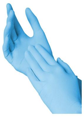 China Comfortable Clear Plastic Disposable Gloves Odorless Blue Color Puncture Resistance for sale