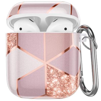 China 2022 IMD Pattern Silicone Waterproof Marble Plating Soft Case For Apple Airpods 1 Pro 2 Cover Device Earphone Earphone Box Air Pods for sale