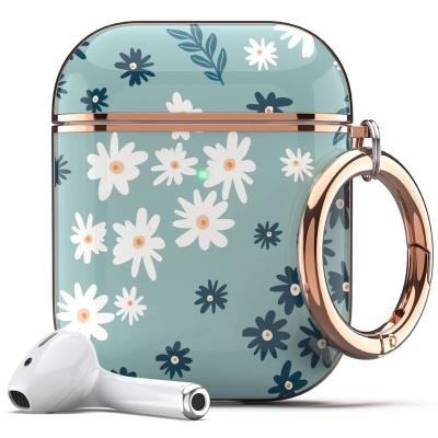 China For AirPods Pro Stylish For AirPods Case For Women Girls Flower Patterns Protective Hard Case With Clip For Airpods 3 Earphone Case for sale