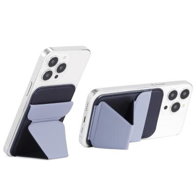 China Shockproof Phone Holder For iPhone 12/13 Series Stand Holder Phone Card Leather Magnetic Wallet For MagSafe for sale