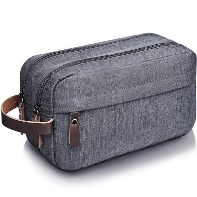 China Toiletry Stocked Bag for Men Small Nylon Dopp Kit Lightweight Travel Shaving Bag for Kids and Women Cosmetic Bag Black Storage Blue Gray for sale