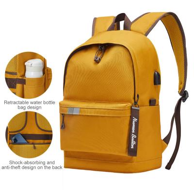 China Solid Color Anti-theft Backpack Business Casual Wear Anti-theft Waterproof Laptop Backpack for 15 Inch Teenager Travel Backpacks with Filling for sale