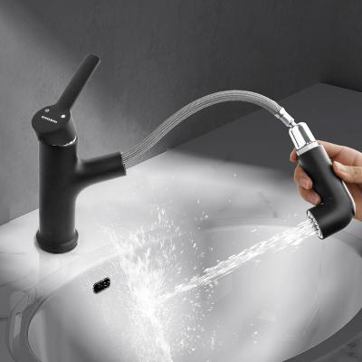 China Pull Out Spray New Arrival Chrome Polished Flexible Single Hose Pull Out Matte Black Faucet Cheap Taps Manufacturer Torneira Banheiro for sale