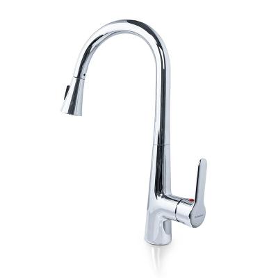 China Pull Out Spray GaoZhi Manufacturer Bridge Flexible Pull Out Zinc Alloy Sink Taps Kitchen Faucets With Single Handle for sale