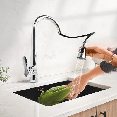 China Pull Out Spray GaoZhi Wholesale Modern Zinc Alloy Handle 2 Ways Kitchen Faucet Kitchen Taps Mixer Faucets Kitchen Faucet Pull Down Spray Head for sale