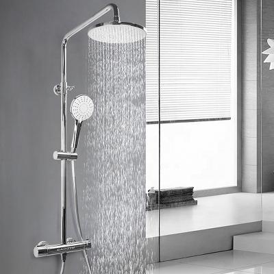 China Without Slide Bar Gaozhi Wall Mounted Shower Mixer Sets Bathroom Stainless Steel Column Shower Set System Thermostatic for sale