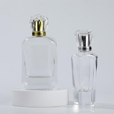 China Modern Perfume Bottle High Quality 50ml80ml Customization Pressed Flat Thick Bottom Empty Glass Perfume Bottle Glass Bottle For Perfume for sale