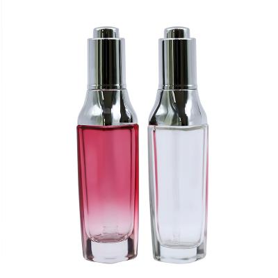 China Free rechargeable sample provided! Refillable Portable Skincare Glass Packaging Bottle With Screw Dropper for sale