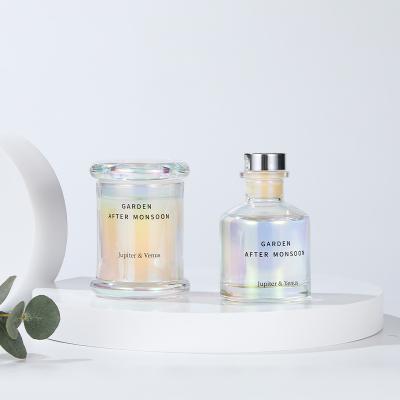 China High Quality Aromatherapy Candle Glassware 50ml Aromatherapy Glass Bottles Scented Bottle Diffuser Bottle With Lid for sale