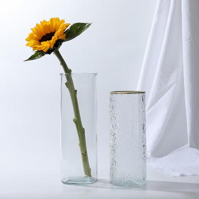 China Nordic minimalist luxury creative modern floral glass vase modern glass vase large bottle for home decoration for sale