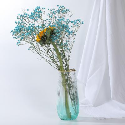 China Minimalist Concise Style Outdoor Rough Glass Flower Vase for Home Flower Arrangements Crystal Glass Vase in Hotel Bar for sale