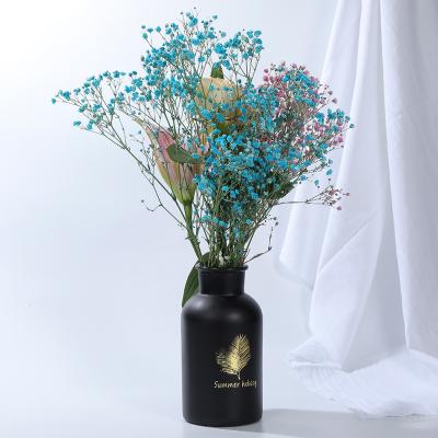 China Northern Europe Luxury Flower Vase Large Capacity Flower Vase Black Glass Vase For Home Decor Custom Logo for sale