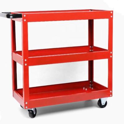 China Desgin 3-Tier Modern Tool Trolley Parts Storage Trolley Mechanic 150KG Heavy Duty Steel Organizer Utility Cart for sale