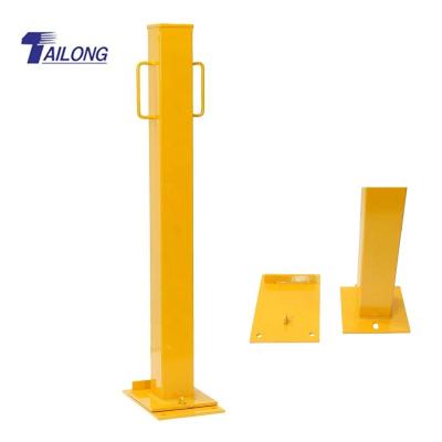 China Easily Assembled Steel Folding Down Bollard Parking Post / Outdoor Mounted Lockable And Removable Steel Bollard for sale