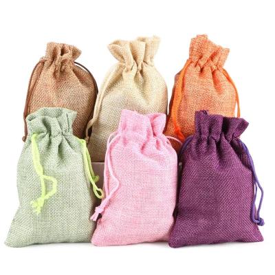 China Wholesale 15*20cm Modern Eco Friendly Custom Gift Small Jute Bags Drawstring Coffee Beans Burlap Jute Pouch for sale