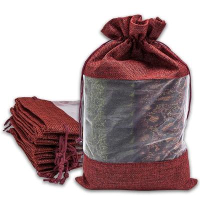 China Modern Canvas Sheer Burlap Organza Gift Bag With Drawstring For Gifts Presents Sample Treats Mesh Pouch for sale