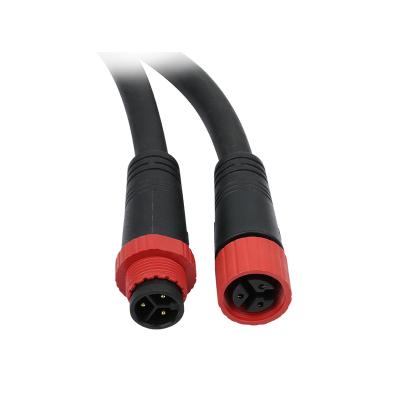 China 2 Pin M15 Electrical Waterproof Connector Male Female Terminal Connector For Lighting Power Cable 19.8*94.3mm for sale