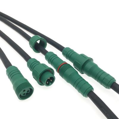 China M18 IP67 Electrical 2pin 3pin Led Power Lighting Cable Waterproof Connector 19.8*94.3mm for sale