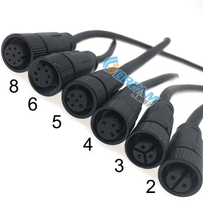 China M12 3 4 5 Pin Cable Electric Bike Connector 2 Cast Connector Joint Connector For Wall Joint Light for sale