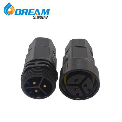 China IP68 M25 LED Screw Outdoor Lighting Male To Female Waterproof 3 Pin Power Cable Connector for sale