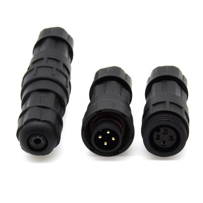 China Electric Bike IP68 M16 Plastic Mini Screw Type 4 Pin Male Female Power Connector 4 Pin Waterproof Connector for sale